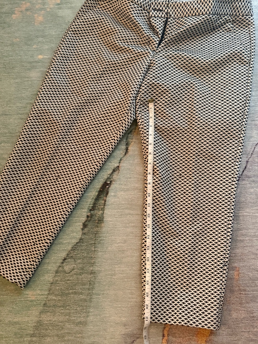 Express Editor Black & White Geometric Cropped Pants